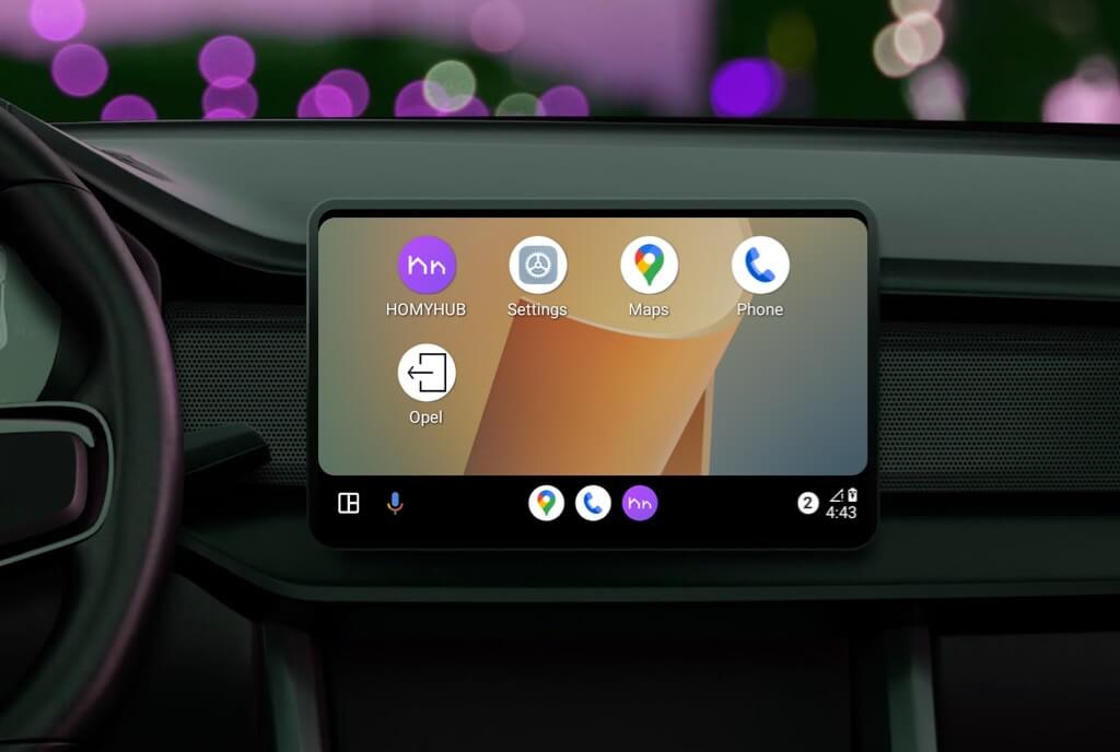 HOMYHUB App abrir garaje Android Auto